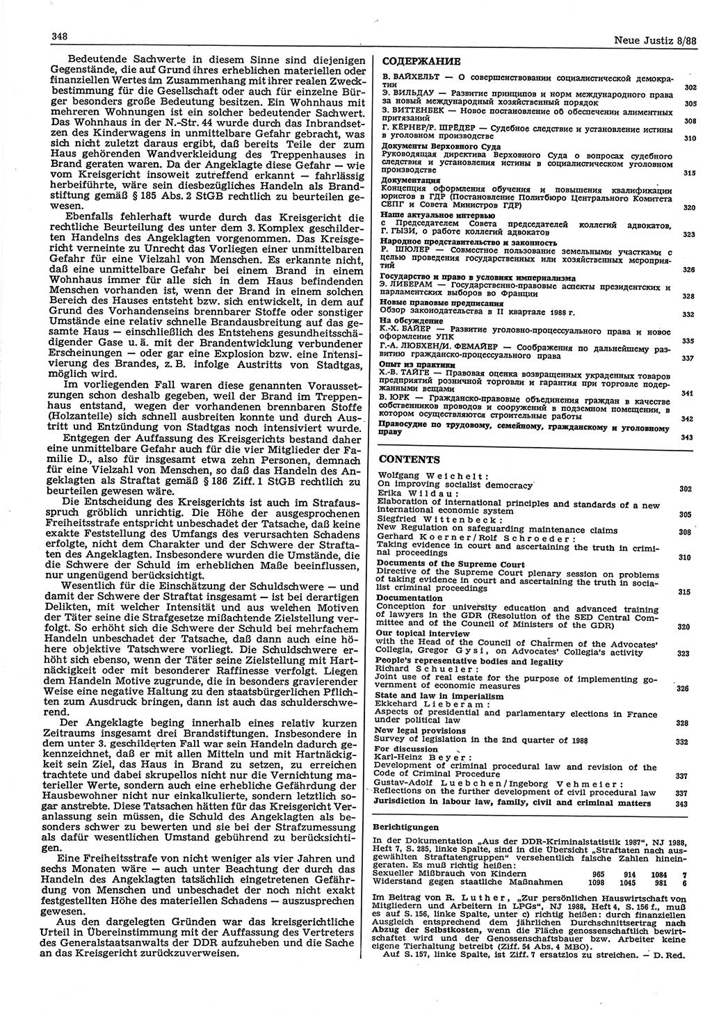 Neue Justiz (NJ), Zeitschrift für sozialistisches Recht und Gesetzlichkeit [Deutsche Demokratische Republik (DDR)], 42. Jahrgang 1988, Seite 348 (NJ DDR 1988, S. 348)
