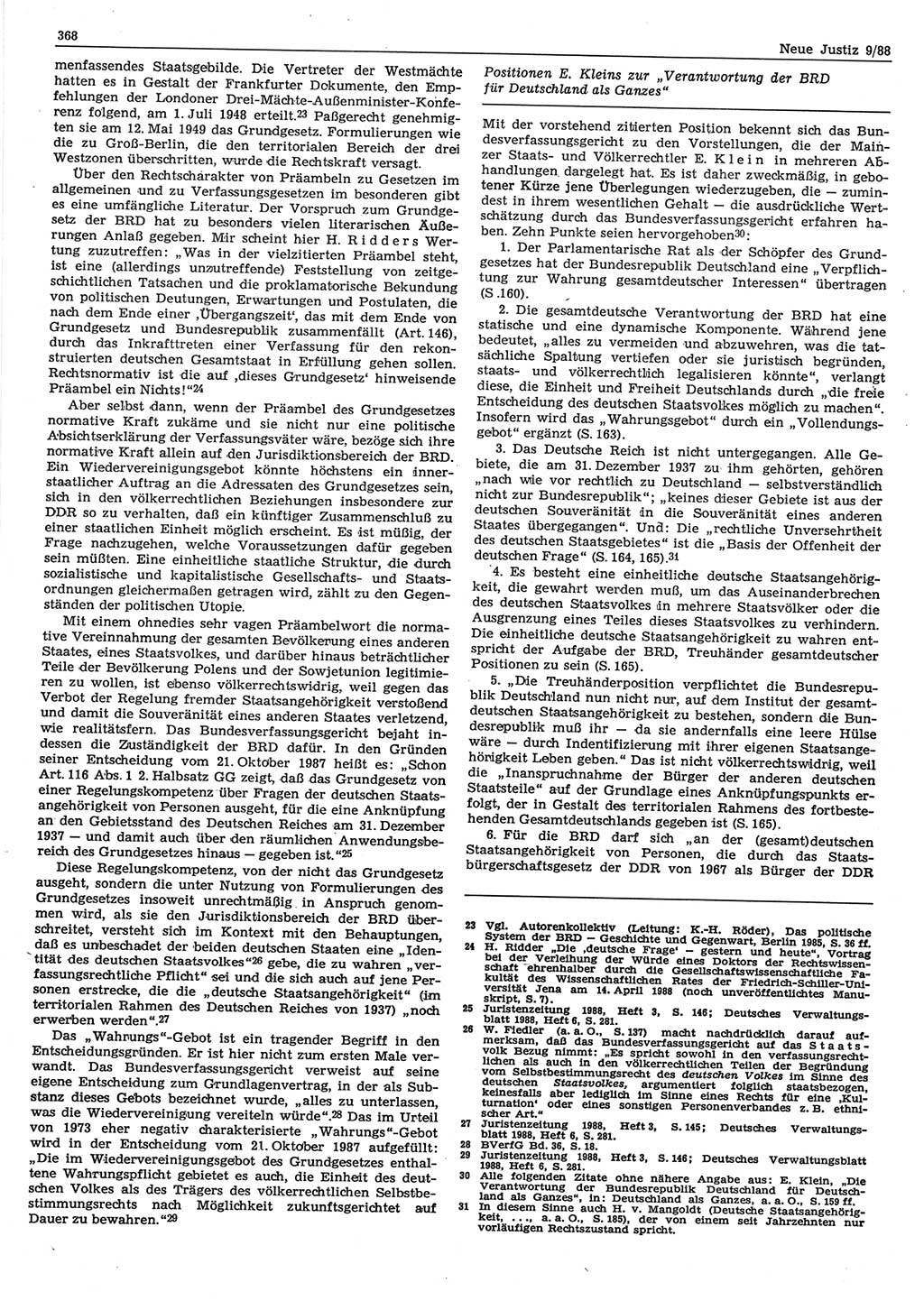 Neue Justiz (NJ), Zeitschrift für sozialistisches Recht und Gesetzlichkeit [Deutsche Demokratische Republik (DDR)], 42. Jahrgang 1988, Seite 368 (NJ DDR 1988, S. 368)