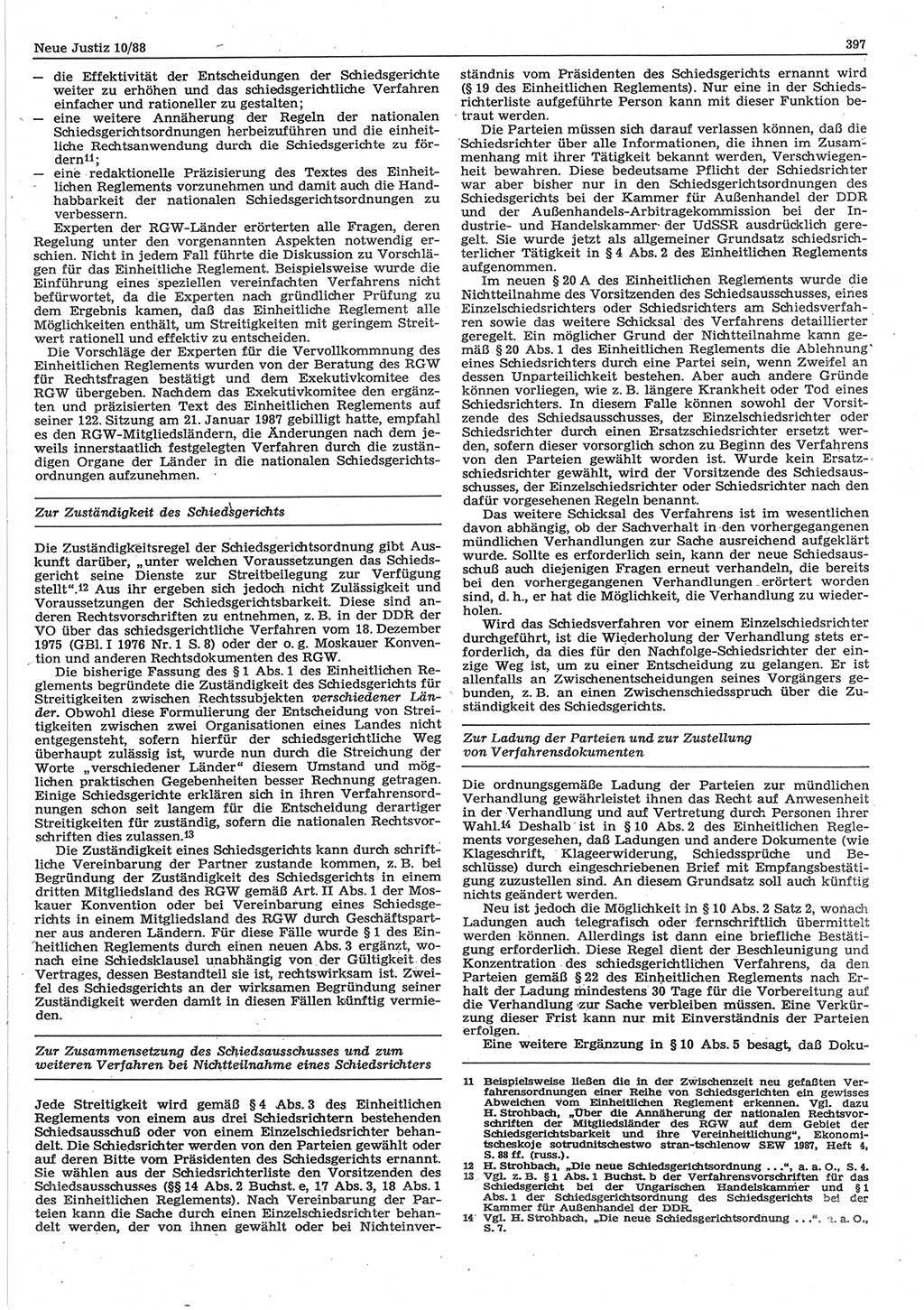 Neue Justiz (NJ), Zeitschrift für sozialistisches Recht und Gesetzlichkeit [Deutsche Demokratische Republik (DDR)], 42. Jahrgang 1988, Seite 397 (NJ DDR 1988, S. 397)