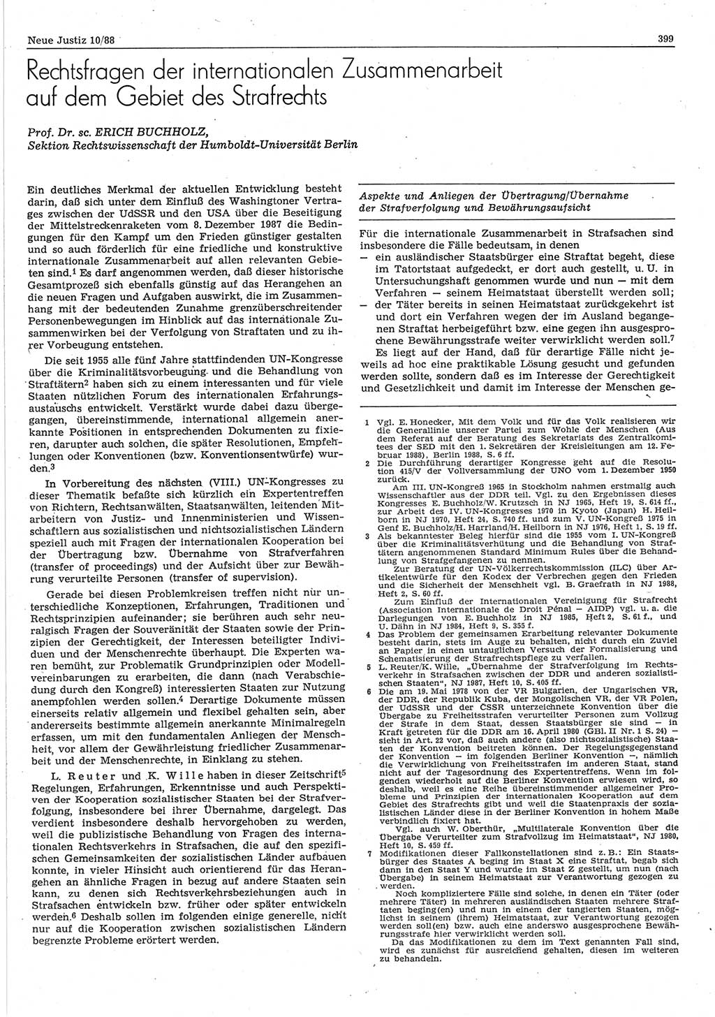 Neue Justiz (NJ), Zeitschrift für sozialistisches Recht und Gesetzlichkeit [Deutsche Demokratische Republik (DDR)], 42. Jahrgang 1988, Seite 399 (NJ DDR 1988, S. 399)