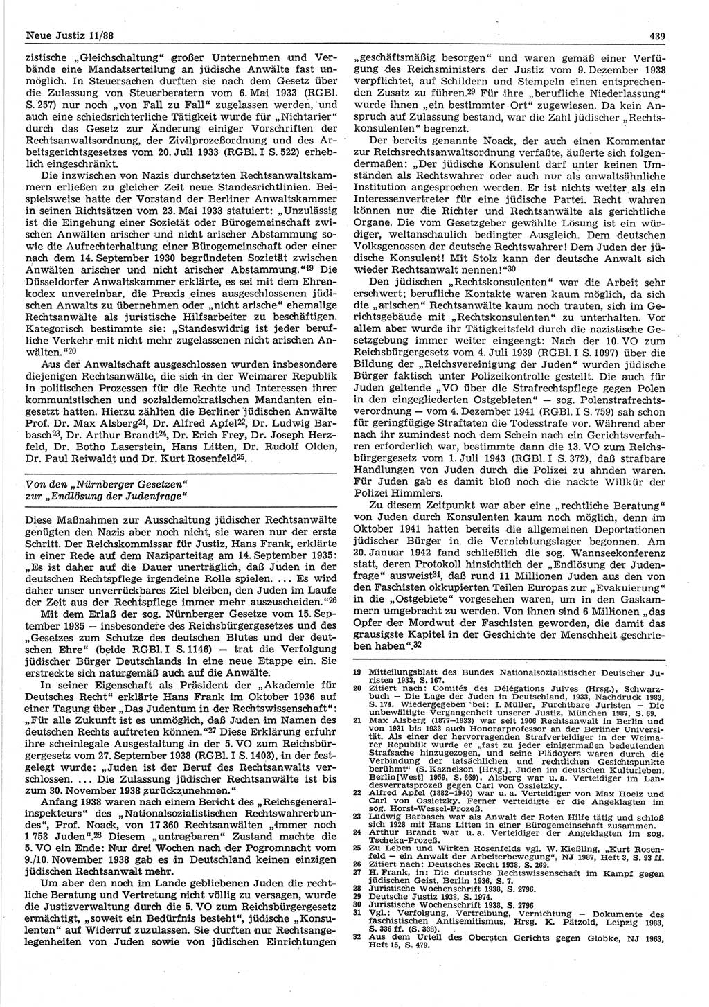 Neue Justiz (NJ), Zeitschrift für sozialistisches Recht und Gesetzlichkeit [Deutsche Demokratische Republik (DDR)], 42. Jahrgang 1988, Seite 439 (NJ DDR 1988, S. 439)