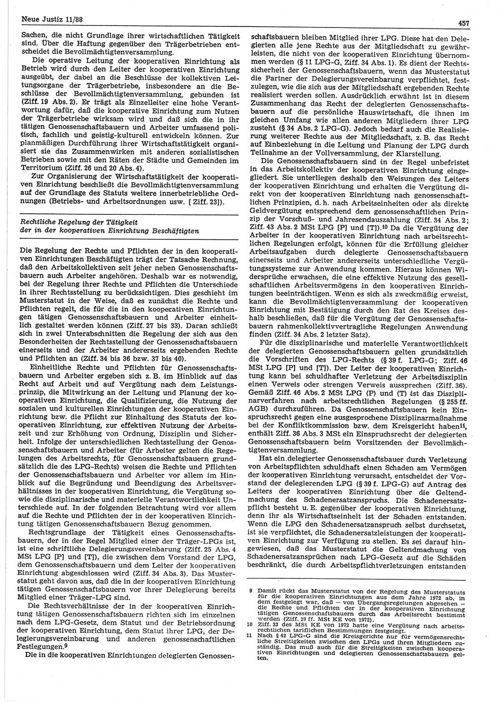 Neue Justiz (NJ), Zeitschrift für sozialistisches Recht und Gesetzlichkeit [Deutsche Demokratische Republik (DDR)], 42. Jahrgang 1988, Seite 457 (NJ DDR 1988, S. 457)