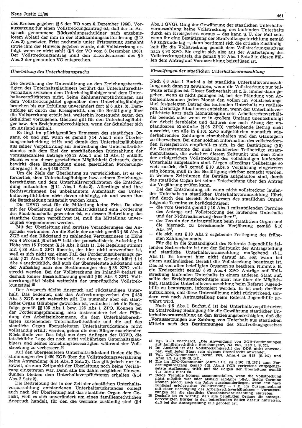 Neue Justiz (NJ), Zeitschrift für sozialistisches Recht und Gesetzlichkeit [Deutsche Demokratische Republik (DDR)], 42. Jahrgang 1988, Seite 461 (NJ DDR 1988, S. 461)