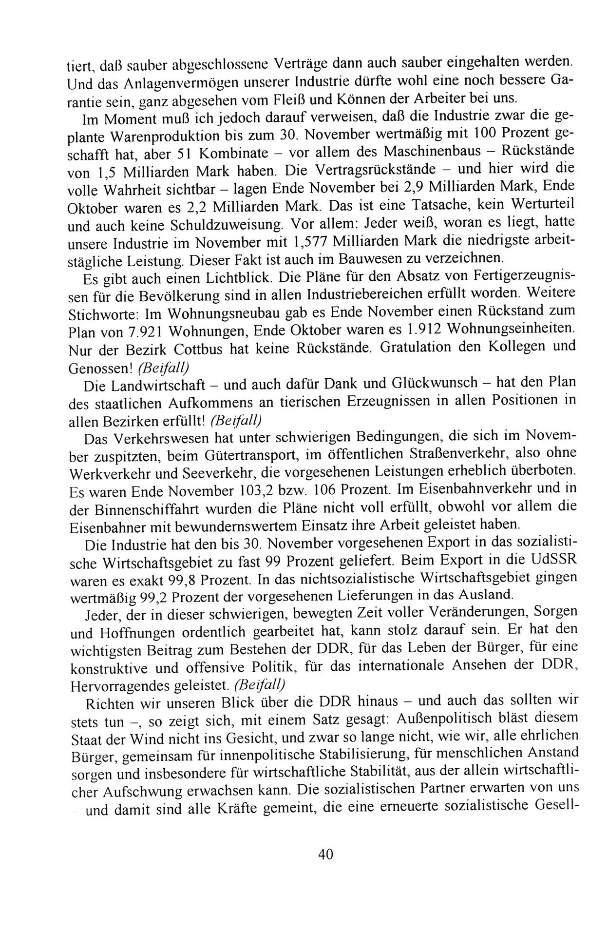 Außerordentlicher Parteitag der SED/PDS (Sozialistische Einheitspartei Deutschlands/Partei des Demokratischen Sozialismus) [Deutsche Demokratische Republik (DDR)], Protokoll der Beratungen am 8./9. und 16./17.12.1989 in Berlin 1989, Seite 40 (PT. SED/PDS DDR Prot. 1989, S. 40)