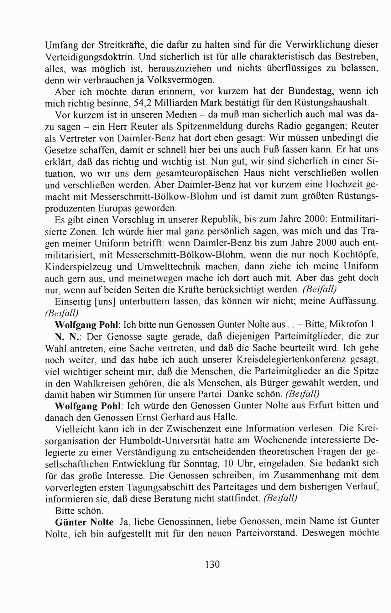 AuÃŸerordentlicher Parteitag der SED/PDS (Sozialistische Einheitspartei Deutschlands/Partei des Demokratischen Sozialismus) [Deutsche Demokratische Republik (DDR)], Protokoll der Beratungen am 8./9. und 16./17.12.1989 in Berlin 1989, Seite 130 (PT. SED/PDS DDR Prot. 1989, S. 130)
