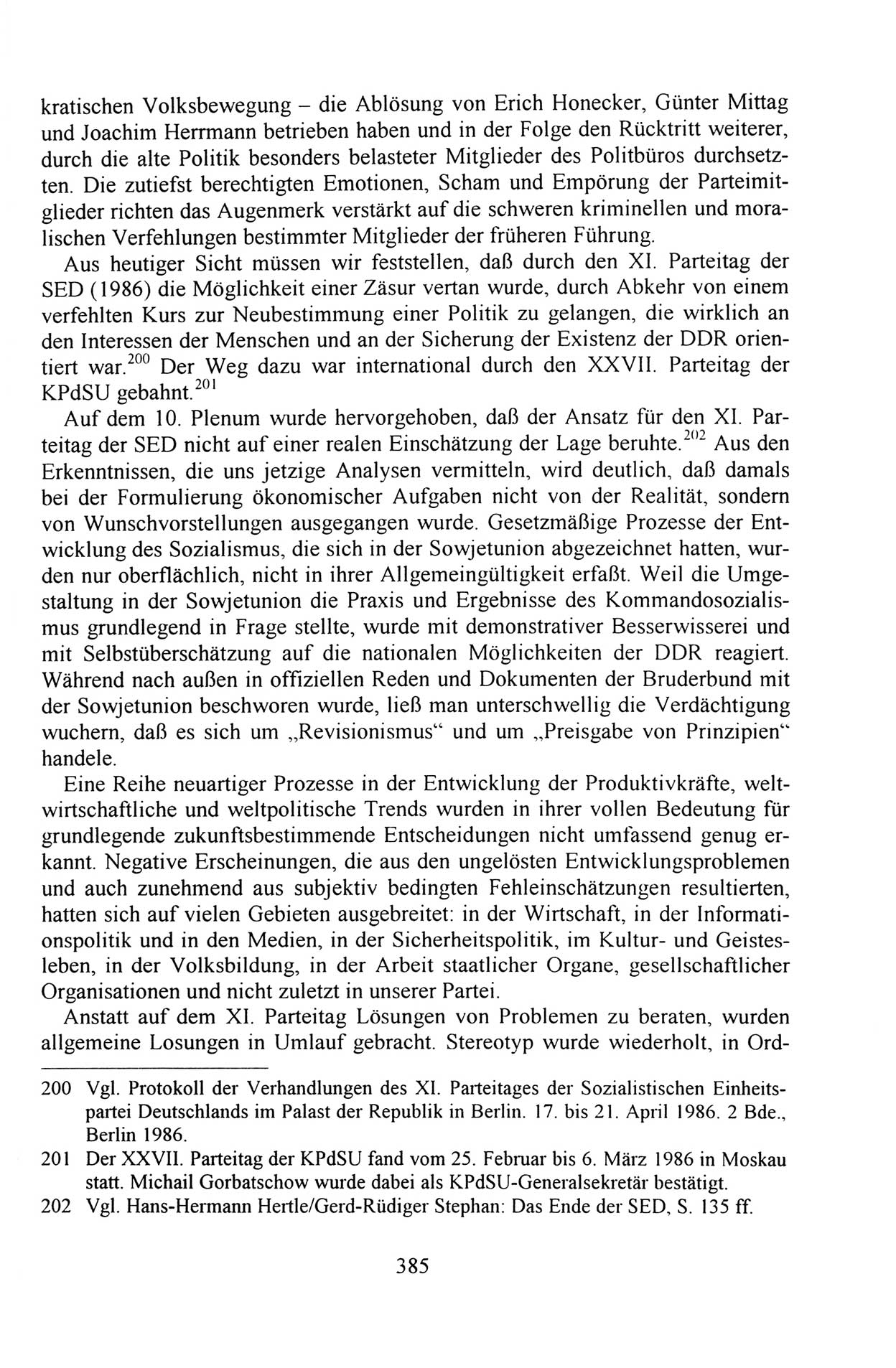 Außerordentlicher Parteitag der SED/PDS (Sozialistische Einheitspartei Deutschlands/Partei des Demokratischen Sozialismus) [Deutsche Demokratische Republik (DDR)], Protokoll der Beratungen am 8./9. und 16./17.12.1989 in Berlin 1989, Seite 385 (PT. SED/PDS DDR Prot. 1989, S. 385)