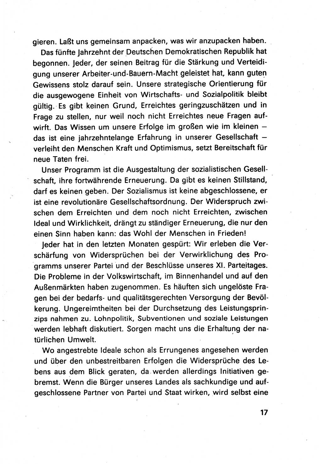 Erklärung des Politbüros des ZK (Zentralkomitee) der SED (Sozialistische Einheitspartei Deutschlands) [Deutsche Demokratische Republik (DDR)] 1989, Seite 17 (Erkl. PB ZK SED DDR 1989, S. 17)