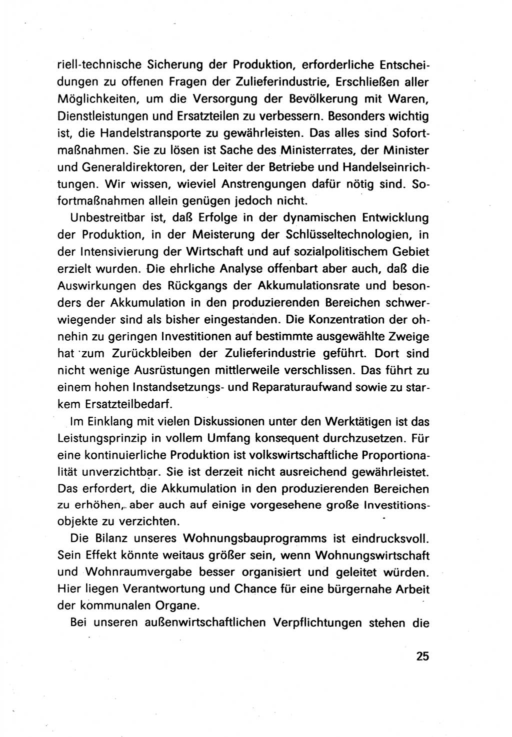 Erklärung des Politbüros des ZK (Zentralkomitee) der SED (Sozialistische Einheitspartei Deutschlands) [Deutsche Demokratische Republik (DDR)] 1989, Seite 25 (Erkl. PB ZK SED DDR 1989, S. 25)