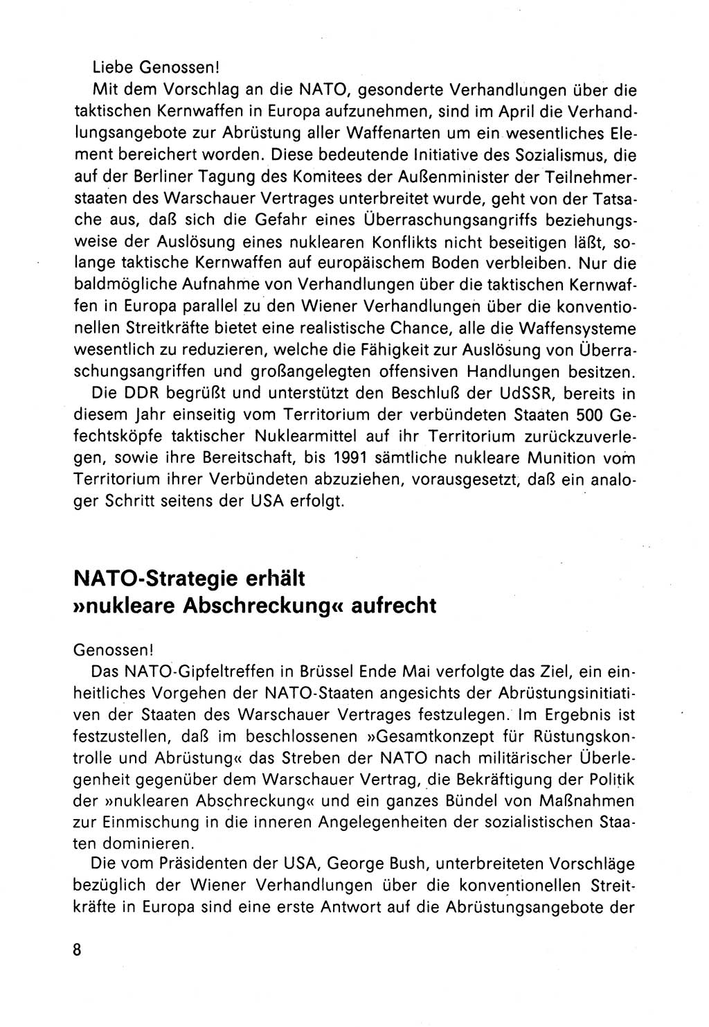 Bericht des Politbüros (PB) an das Zentralkomitee (ZK) der SED (Sozialistische Einheitspartei Deutschlands) [Deutsche Demokratische Republik (DDR)], 8. Tagung des Zentralkomitees des ZK der SED 1989, Seite 8 (Ber. PB ZK SED 8. Tg. DDR 1989, S. 8)