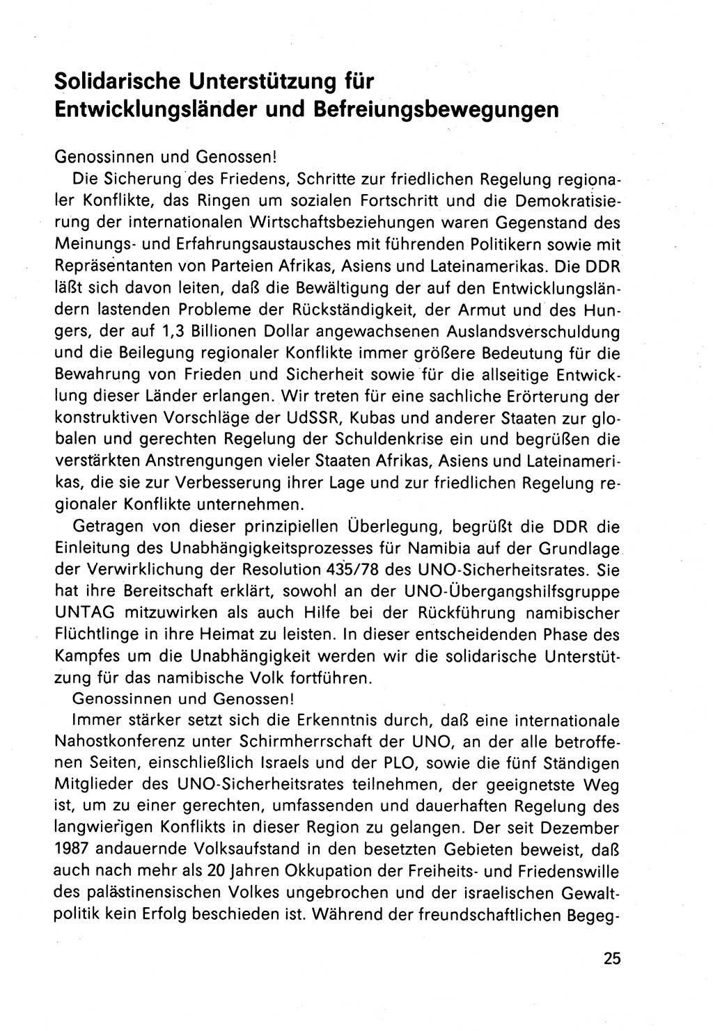 Bericht des Politbüros (PB) an das Zentralkomitee (ZK) der SED (Sozialistische Einheitspartei Deutschlands) [Deutsche Demokratische Republik (DDR)], 8. Tagung des Zentralkomitees des ZK der SED 1989, Seite 25 (Ber. PB ZK SED 8. Tg. DDR 1989, S. 25)