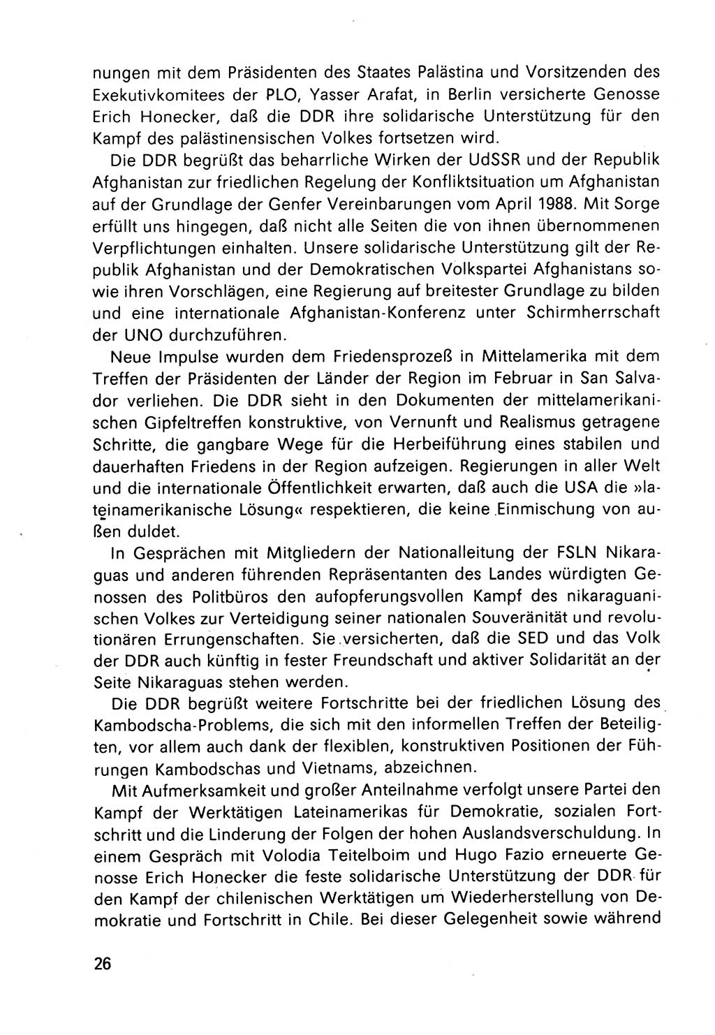 Bericht des Politbüros (PB) an das Zentralkomitee (ZK) der SED (Sozialistische Einheitspartei Deutschlands) [Deutsche Demokratische Republik (DDR)], 8. Tagung des Zentralkomitees des ZK der SED 1989, Seite 26 (Ber. PB ZK SED 8. Tg. DDR 1989, S. 26)