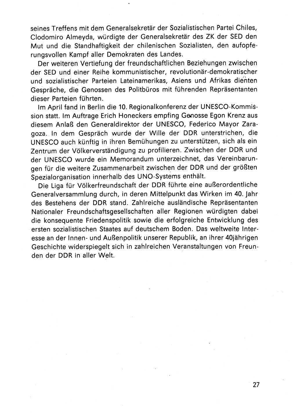 Bericht des Politbüros (PB) an das Zentralkomitee (ZK) der SED (Sozialistische Einheitspartei Deutschlands) [Deutsche Demokratische Republik (DDR)], 8. Tagung des Zentralkomitees des ZK der SED 1989, Seite 27 (Ber. PB ZK SED 8. Tg. DDR 1989, S. 27)