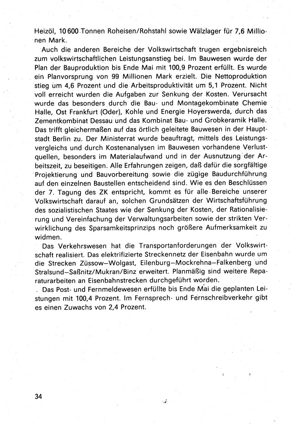 Bericht des Politbüros (PB) an das Zentralkomitee (ZK) der SED (Sozialistische Einheitspartei Deutschlands) [Deutsche Demokratische Republik (DDR)], 8. Tagung des Zentralkomitees des ZK der SED 1989, Seite 34 (Ber. PB ZK SED 8. Tg. DDR 1989, S. 34)