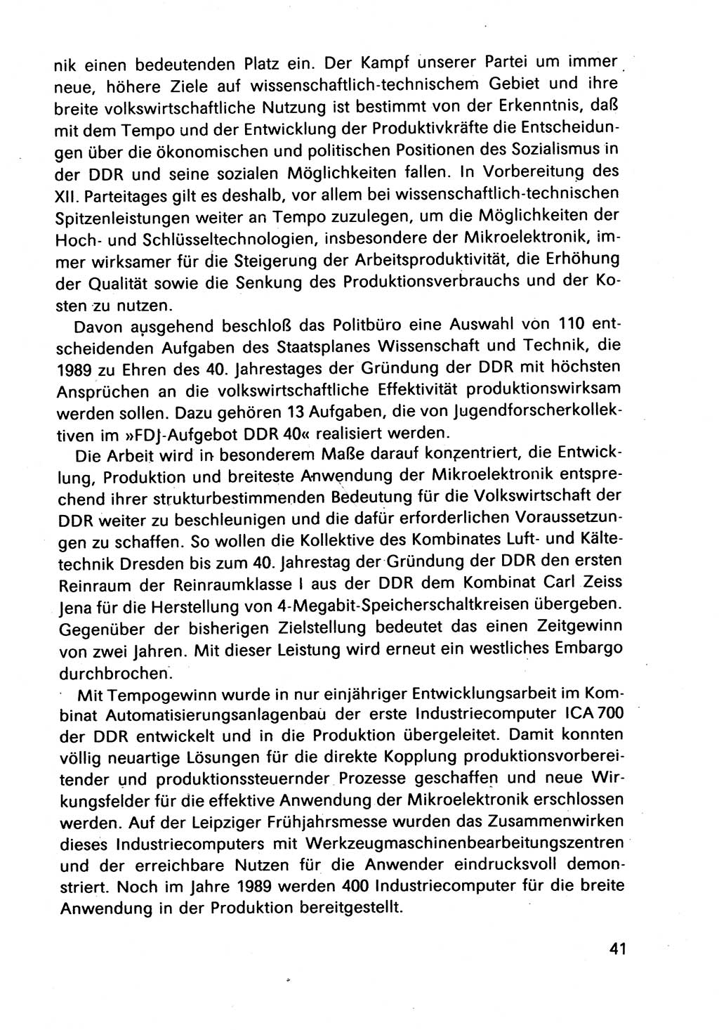 Bericht des Politbüros (PB) an das Zentralkomitee (ZK) der SED (Sozialistische Einheitspartei Deutschlands) [Deutsche Demokratische Republik (DDR)], 8. Tagung des Zentralkomitees des ZK der SED 1989, Seite 41 (Ber. PB ZK SED 8. Tg. DDR 1989, S. 41)