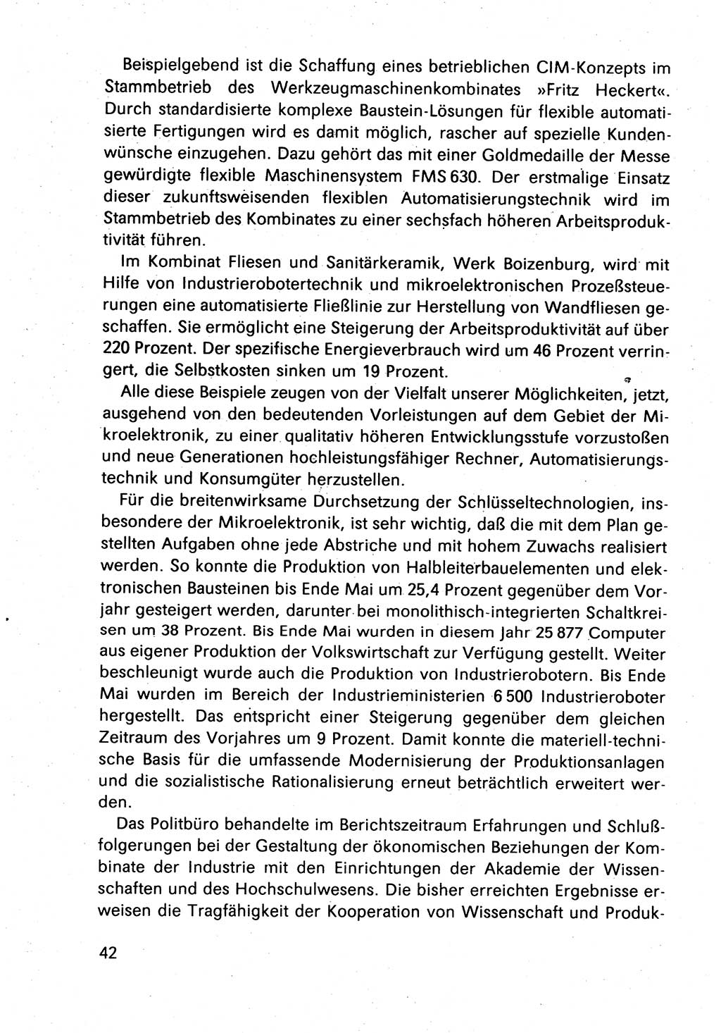 Bericht des Politbüros (PB) an das Zentralkomitee (ZK) der SED (Sozialistische Einheitspartei Deutschlands) [Deutsche Demokratische Republik (DDR)], 8. Tagung des Zentralkomitees des ZK der SED 1989, Seite 42 (Ber. PB ZK SED 8. Tg. DDR 1989, S. 42)