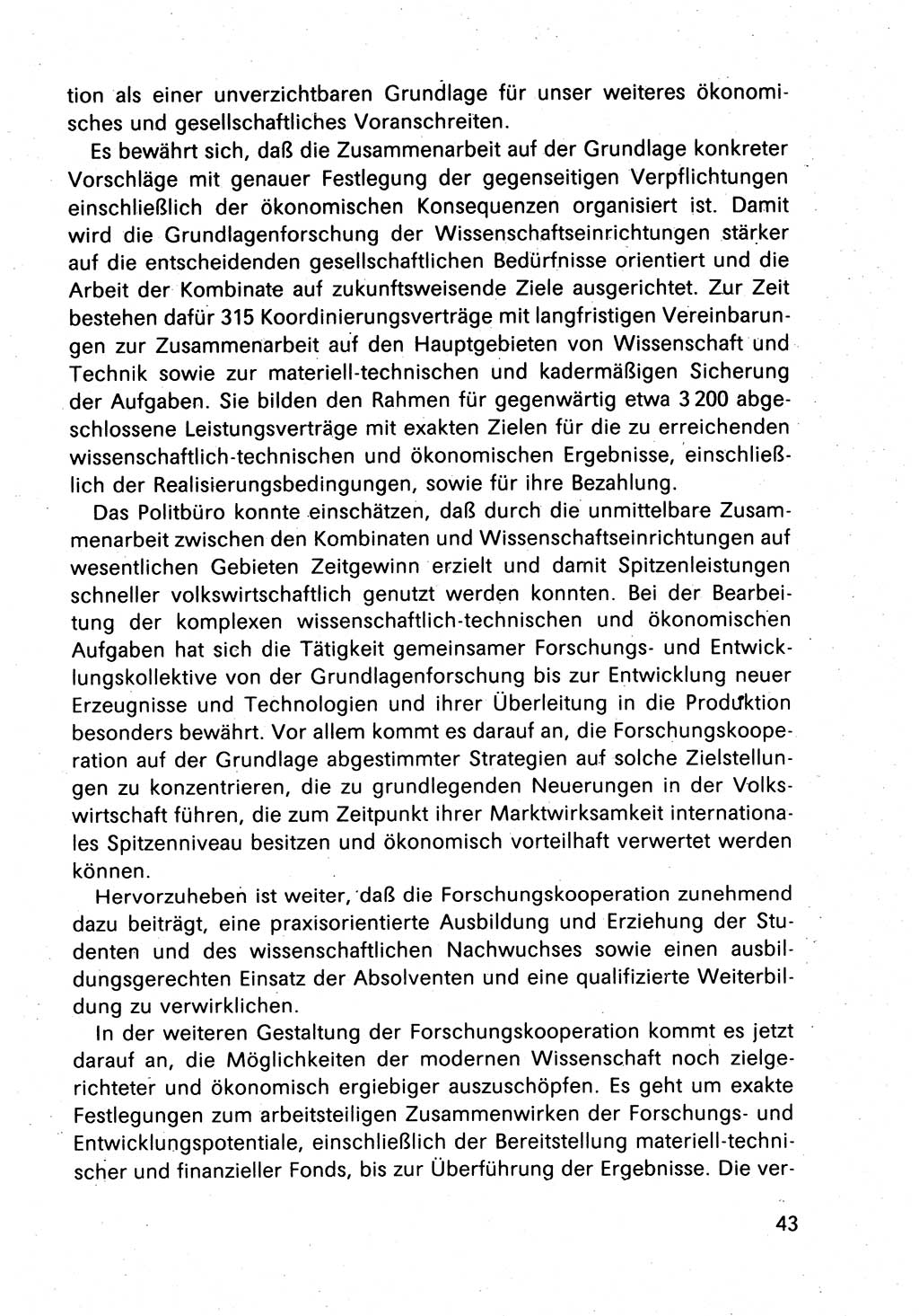 Bericht des Politbüros (PB) an das Zentralkomitee (ZK) der SED (Sozialistische Einheitspartei Deutschlands) [Deutsche Demokratische Republik (DDR)], 8. Tagung des Zentralkomitees des ZK der SED 1989, Seite 43 (Ber. PB ZK SED 8. Tg. DDR 1989, S. 43)