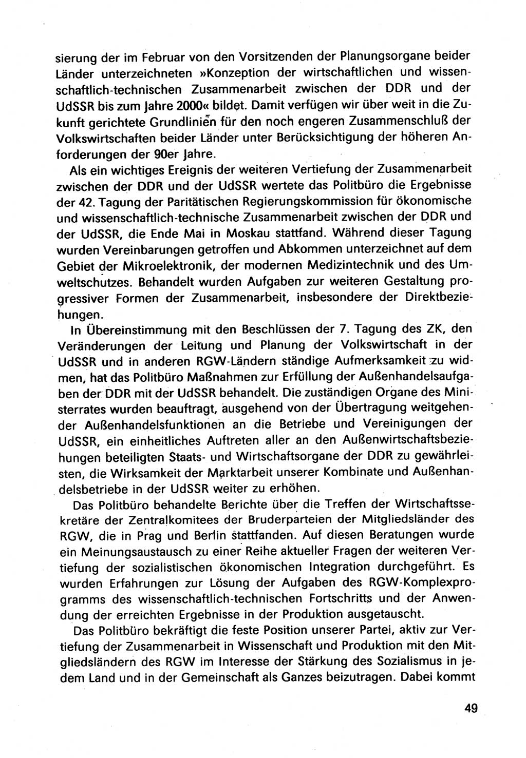 Bericht des Politbüros (PB) an das Zentralkomitee (ZK) der SED (Sozialistische Einheitspartei Deutschlands) [Deutsche Demokratische Republik (DDR)], 8. Tagung des Zentralkomitees des ZK der SED 1989, Seite 49 (Ber. PB ZK SED 8. Tg. DDR 1989, S. 49)