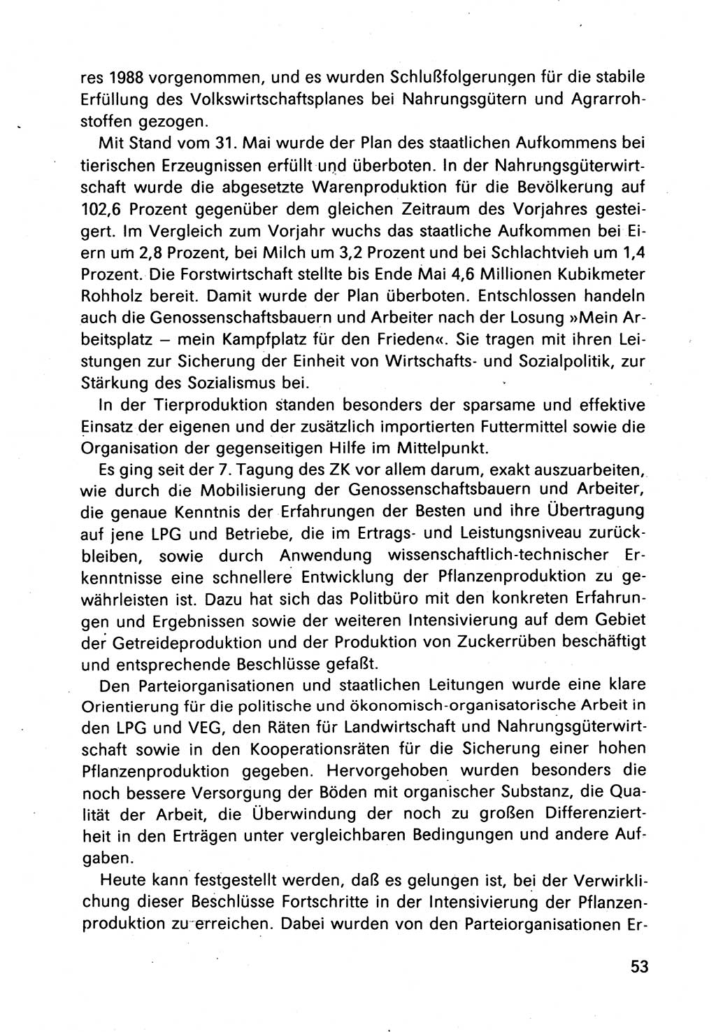 Bericht des Politbüros (PB) an das Zentralkomitee (ZK) der SED (Sozialistische Einheitspartei Deutschlands) [Deutsche Demokratische Republik (DDR)], 8. Tagung des Zentralkomitees des ZK der SED 1989, Seite 53 (Ber. PB ZK SED 8. Tg. DDR 1989, S. 53)