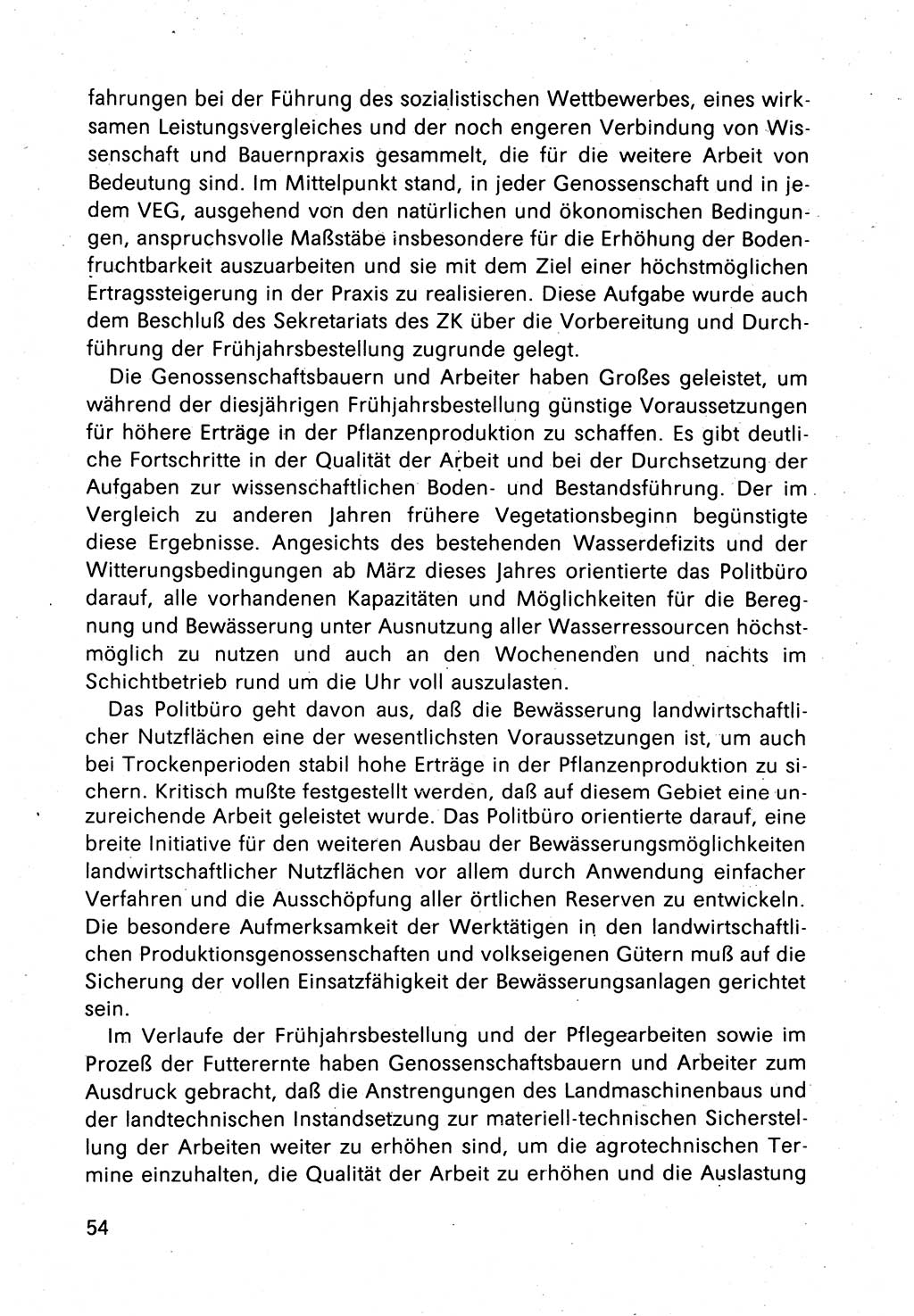 Bericht des Politbüros (PB) an das Zentralkomitee (ZK) der SED (Sozialistische Einheitspartei Deutschlands) [Deutsche Demokratische Republik (DDR)], 8. Tagung des Zentralkomitees des ZK der SED 1989, Seite 54 (Ber. PB ZK SED 8. Tg. DDR 1989, S. 54)