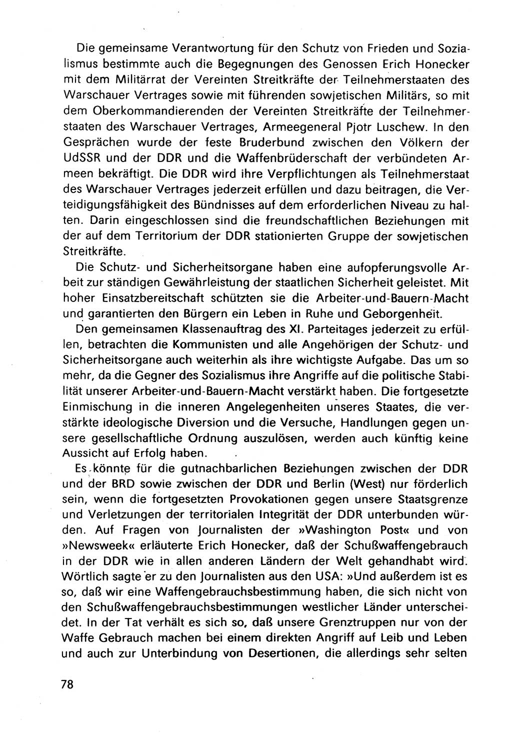 Bericht des Politbüros (PB) an das Zentralkomitee (ZK) der SED (Sozialistische Einheitspartei Deutschlands) [Deutsche Demokratische Republik (DDR)], 8. Tagung des Zentralkomitees des ZK der SED 1989, Seite 78 (Ber. PB ZK SED 8. Tg. DDR 1989, S. 78)