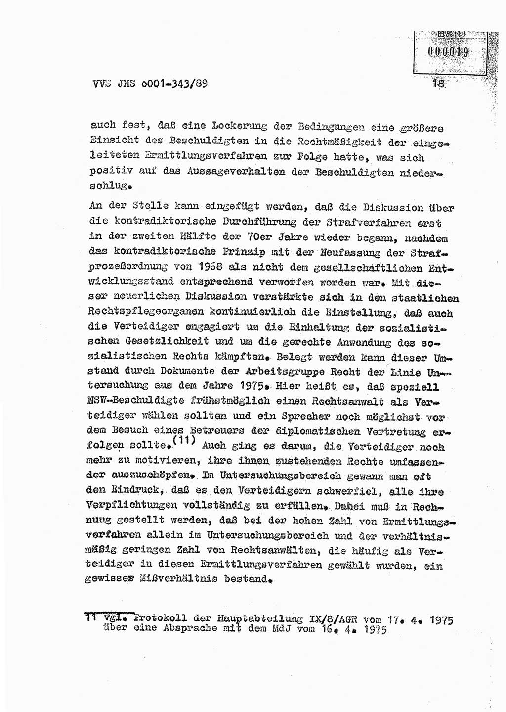 Diplomarbeit Offiziersschüler Axel Henschke (HA Ⅸ/9), Ministerium für Staatssicherheit (MfS) [Deutsche Demokratische Republik (DDR)], Juristische Hochschule (JHS), Vertrauliche Verschlußsache (VVS) o001-343/89, Potsdam 1989, Seite 18 (Dipl.-Arb. MfS DDR JHS VVS o001-343/89 1989, S. 18)