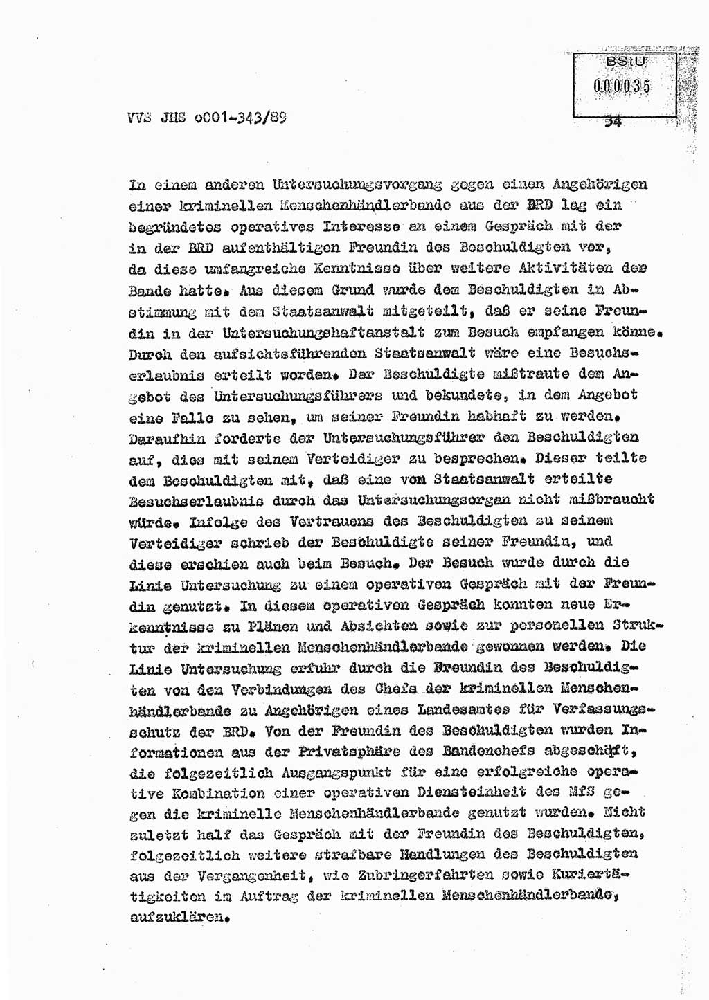 Diplomarbeit Offiziersschüler Axel Henschke (HA Ⅸ/9), Ministerium für Staatssicherheit (MfS) [Deutsche Demokratische Republik (DDR)], Juristische Hochschule (JHS), Vertrauliche Verschlußsache (VVS) o001-343/89, Potsdam 1989, Seite 34 (Dipl.-Arb. MfS DDR JHS VVS o001-343/89 1989, S. 34)