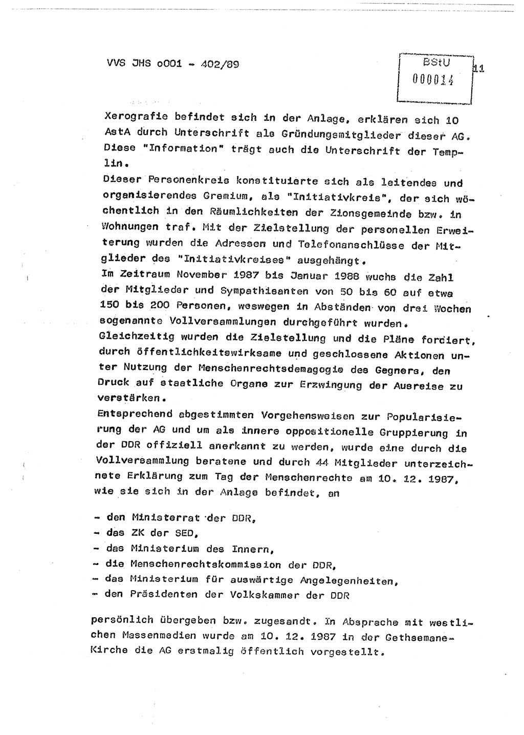 Diplomarbeit Major Günter Müller (HA Ⅸ/9), Ministerium für Staatssicherheit (MfS) [Deutsche Demokratische Republik (DDR)], Juristische Hochschule (JHS), Vertrauliche Verschlußsache (VVS) o001-402/89, Potsdam 1989, Seite 11 (Dipl.-Arb. MfS DDR JHS VVS o001-402/89 1989, S. 11)