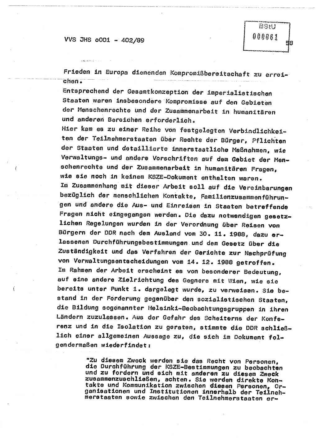 Diplomarbeit Major Günter Müller (HA Ⅸ/9), Ministerium für Staatssicherheit (MfS) [Deutsche Demokratische Republik (DDR)], Juristische Hochschule (JHS), Vertrauliche Verschlußsache (VVS) o001-402/89, Potsdam 1989, Seite 58 (Dipl.-Arb. MfS DDR JHS VVS o001-402/89 1989, S. 58)