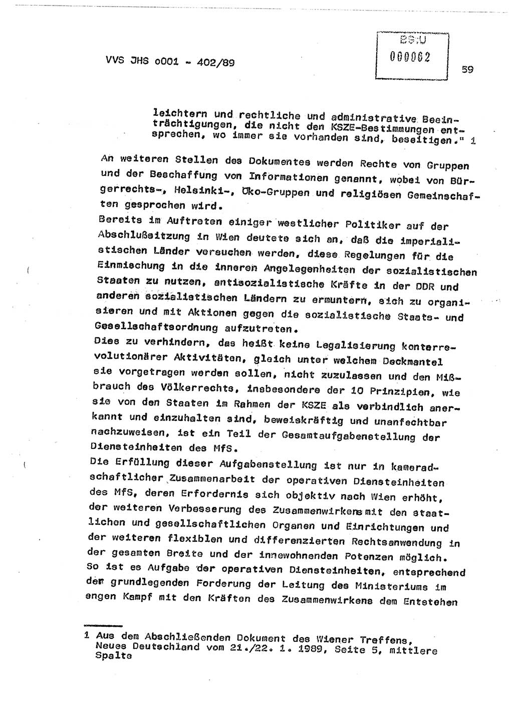 Diplomarbeit Major Günter Müller (HA Ⅸ/9), Ministerium für Staatssicherheit (MfS) [Deutsche Demokratische Republik (DDR)], Juristische Hochschule (JHS), Vertrauliche Verschlußsache (VVS) o001-402/89, Potsdam 1989, Seite 59 (Dipl.-Arb. MfS DDR JHS VVS o001-402/89 1989, S. 59)