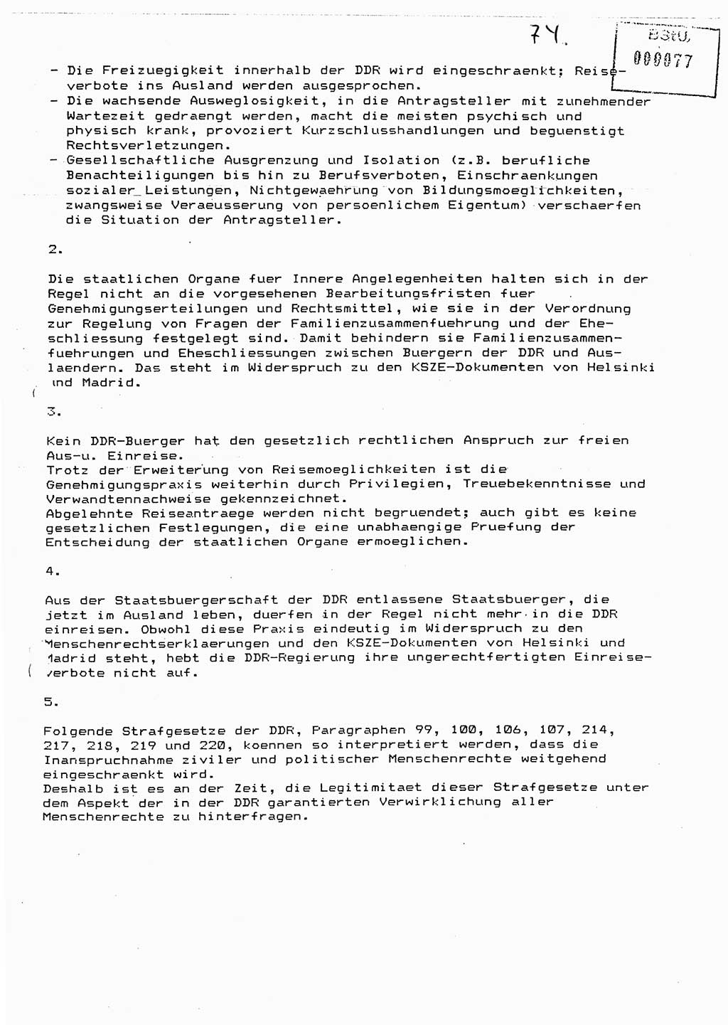Diplomarbeit Major Günter Müller (HA Ⅸ/9), Ministerium für Staatssicherheit (MfS) [Deutsche Demokratische Republik (DDR)], Juristische Hochschule (JHS), Vertrauliche Verschlußsache (VVS) o001-402/89, Potsdam 1989, Seite 74 (Dipl.-Arb. MfS DDR JHS VVS o001-402/89 1989, S. 74)