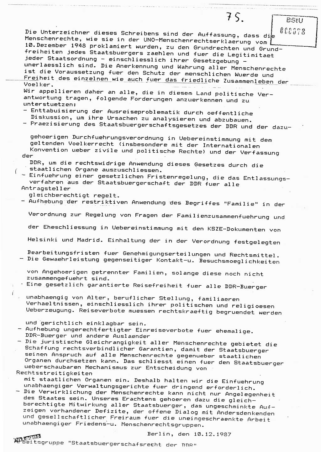 Diplomarbeit Major Günter Müller (HA Ⅸ/9), Ministerium für Staatssicherheit (MfS) [Deutsche Demokratische Republik (DDR)], Juristische Hochschule (JHS), Vertrauliche Verschlußsache (VVS) o001-402/89, Potsdam 1989, Seite 75 (Dipl.-Arb. MfS DDR JHS VVS o001-402/89 1989, S. 75)