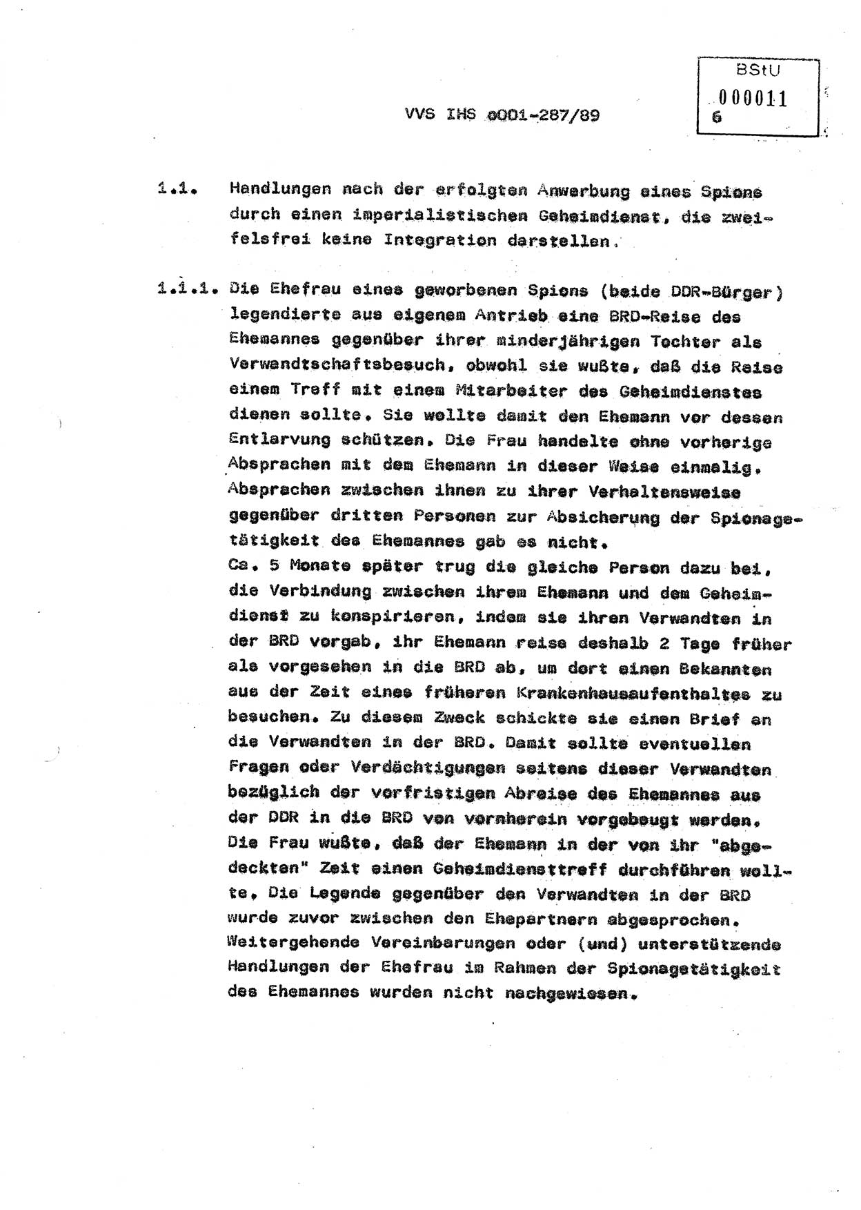 Diplomarbeit, Offiziersschüler Harald Wabst (HA Ⅸ/1), Ministerium für Staatssicherheit (MfS) [Deutsche Demokratische Republik (DDR)], Juristische Hochschule (JHS), Vertrauliche Verschlußsache (VVS) o001-287/89, Potsdam 1989, Seite 6 (Dipl.-Arb. MfS DDR JHS VVS o001-287/89 1989, S. 6)