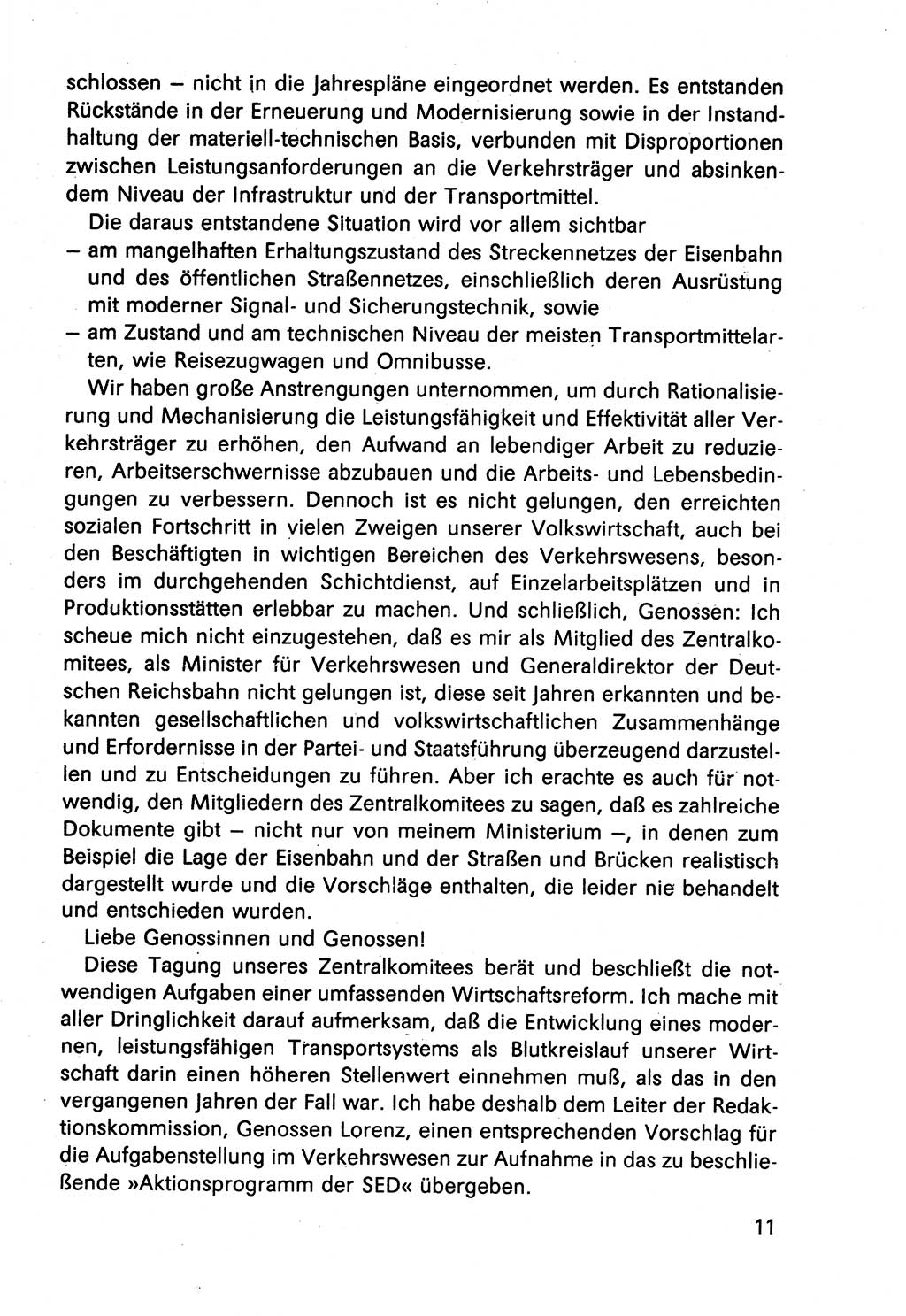 Diskussionsbeiträge, 10. Tagung des ZK (Zentralkomitee) der SED (Sozialistische Einheitspartei Deutschlands) [Deutsche Demokratische Republik (DDR)] 1989, Seite 11 (Disk.-Beitr. 10. Tg. ZK SED DDR 1989, S. 11)