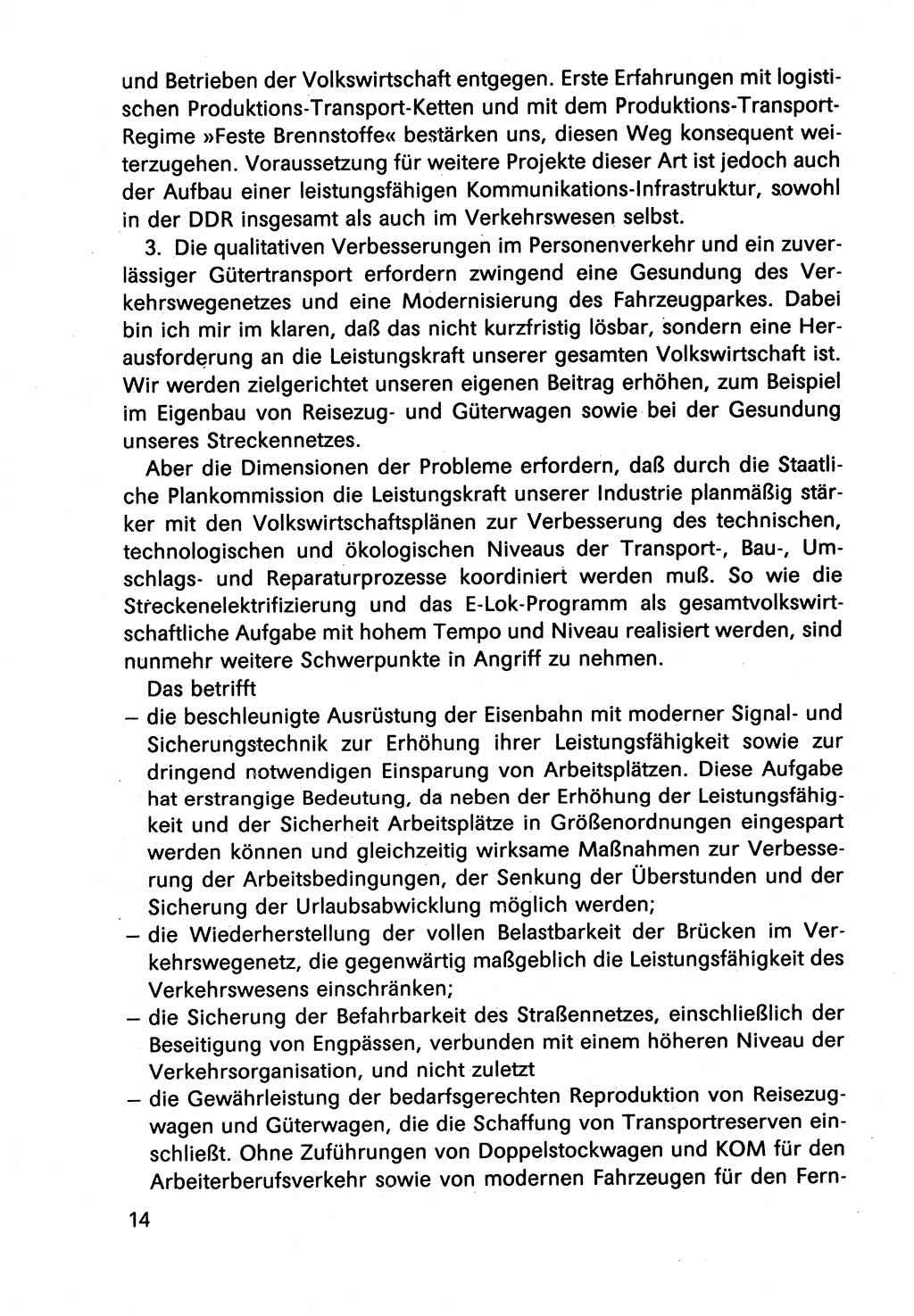 Diskussionsbeiträge, 10. Tagung des ZK (Zentralkomitee) der SED (Sozialistische Einheitspartei Deutschlands) [Deutsche Demokratische Republik (DDR)] 1989, Seite 14 (Disk.-Beitr. 10. Tg. ZK SED DDR 1989, S. 14)
