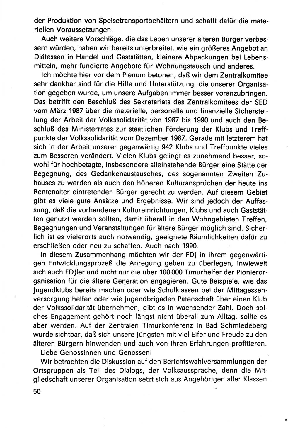 Diskussionsbeiträge, 10. Tagung des ZK (Zentralkomitee) der SED (Sozialistische Einheitspartei Deutschlands) [Deutsche Demokratische Republik (DDR)] 1989, Seite 50 (Disk.-Beitr. 10. Tg. ZK SED DDR 1989, S. 50)