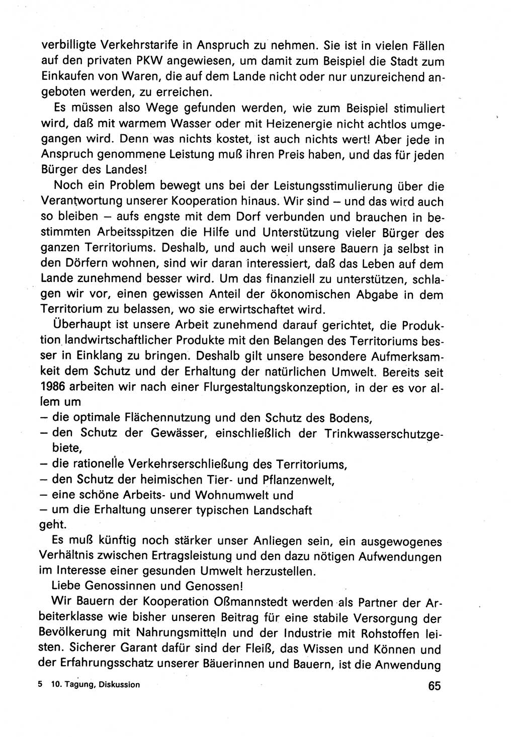 Diskussionsbeiträge, 10. Tagung des ZK (Zentralkomitee) der SED (Sozialistische Einheitspartei Deutschlands) [Deutsche Demokratische Republik (DDR)] 1989, Seite 65 (Disk.-Beitr. 10. Tg. ZK SED DDR 1989, S. 65)