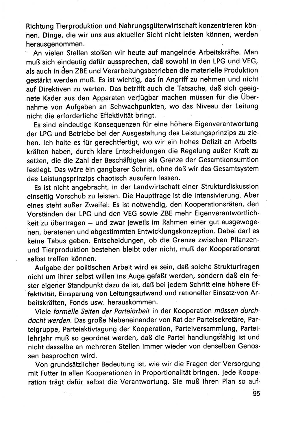 Diskussionsbeiträge, 10. Tagung des ZK (Zentralkomitee) der SED (Sozialistische Einheitspartei Deutschlands) [Deutsche Demokratische Republik (DDR)] 1989, Seite 95 (Disk.-Beitr. 10. Tg. ZK SED DDR 1989, S. 95)