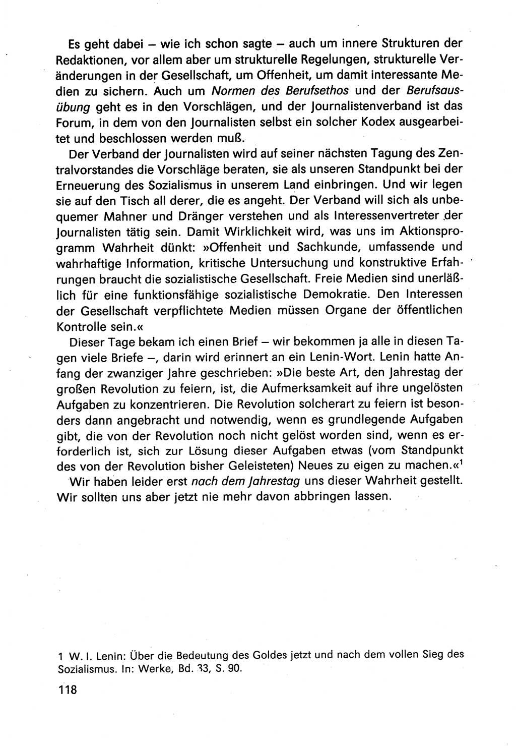 Diskussionsbeiträge, 10. Tagung des ZK (Zentralkomitee) der SED (Sozialistische Einheitspartei Deutschlands) [Deutsche Demokratische Republik (DDR)] 1989, Seite 118 (Disk.-Beitr. 10. Tg. ZK SED DDR 1989, S. 118)