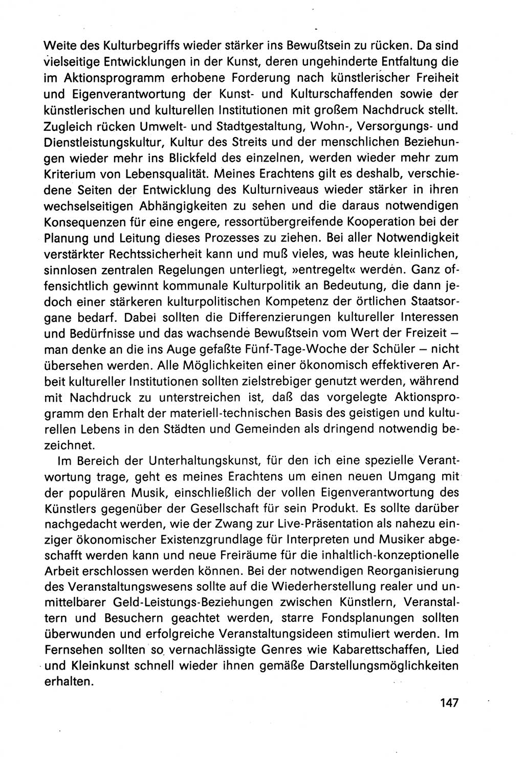 Diskussionsbeiträge, 10. Tagung des ZK (Zentralkomitee) der SED (Sozialistische Einheitspartei Deutschlands) [Deutsche Demokratische Republik (DDR)] 1989, Seite 147 (Disk.-Beitr. 10. Tg. ZK SED DDR 1989, S. 147)