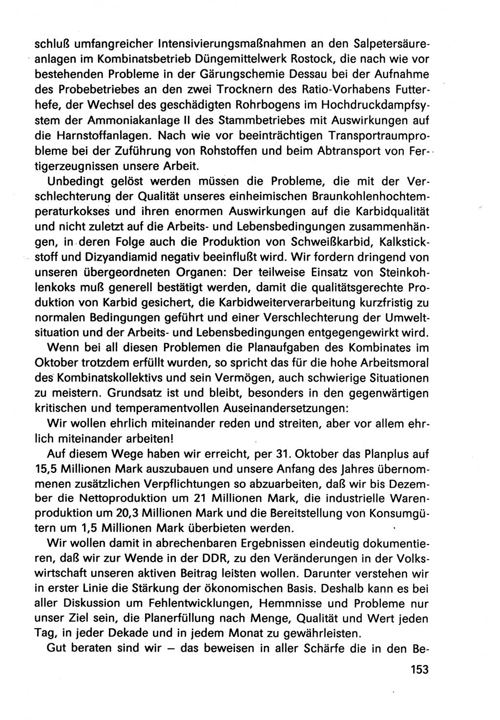 Diskussionsbeiträge, 10. Tagung des ZK (Zentralkomitee) der SED (Sozialistische Einheitspartei Deutschlands) [Deutsche Demokratische Republik (DDR)] 1989, Seite 153 (Disk.-Beitr. 10. Tg. ZK SED DDR 1989, S. 153)