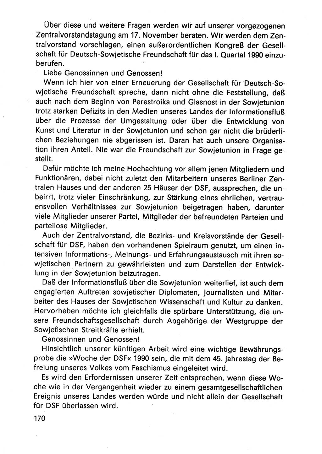 Diskussionsbeiträge, 10. Tagung des ZK (Zentralkomitee) der SED (Sozialistische Einheitspartei Deutschlands) [Deutsche Demokratische Republik (DDR)] 1989, Seite 170 (Disk.-Beitr. 10. Tg. ZK SED DDR 1989, S. 170)