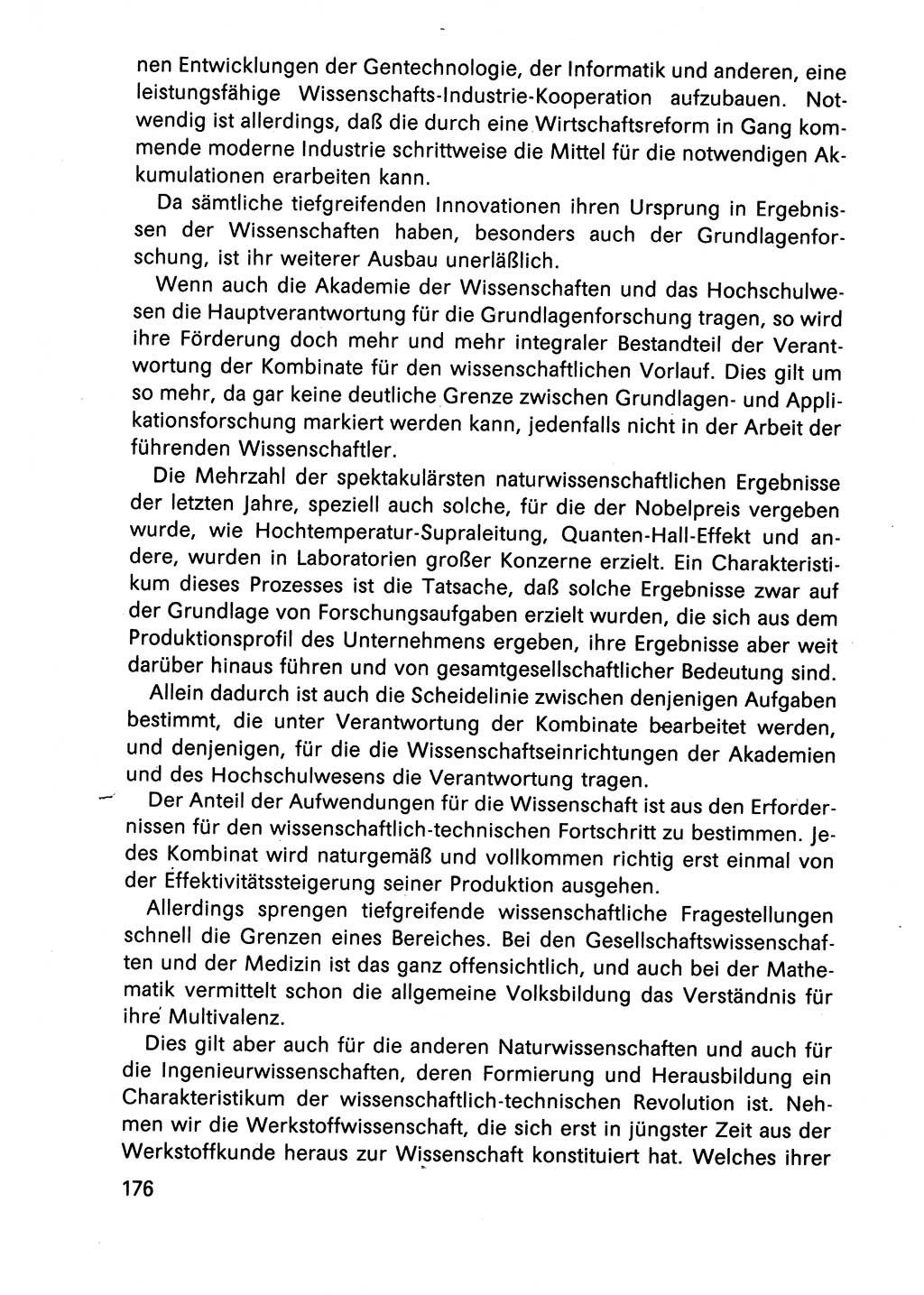 Diskussionsbeiträge, 10. Tagung des ZK (Zentralkomitee) der SED (Sozialistische Einheitspartei Deutschlands) [Deutsche Demokratische Republik (DDR)] 1989, Seite 176 (Disk.-Beitr. 10. Tg. ZK SED DDR 1989, S. 176)