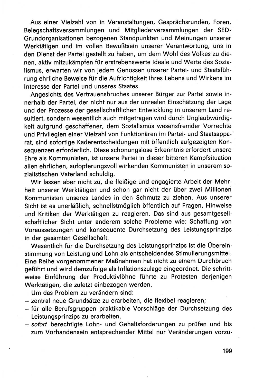 Diskussionsbeiträge, 10. Tagung des ZK (Zentralkomitee) der SED (Sozialistische Einheitspartei Deutschlands) [Deutsche Demokratische Republik (DDR)] 1989, Seite 199 (Disk.-Beitr. 10. Tg. ZK SED DDR 1989, S. 199)