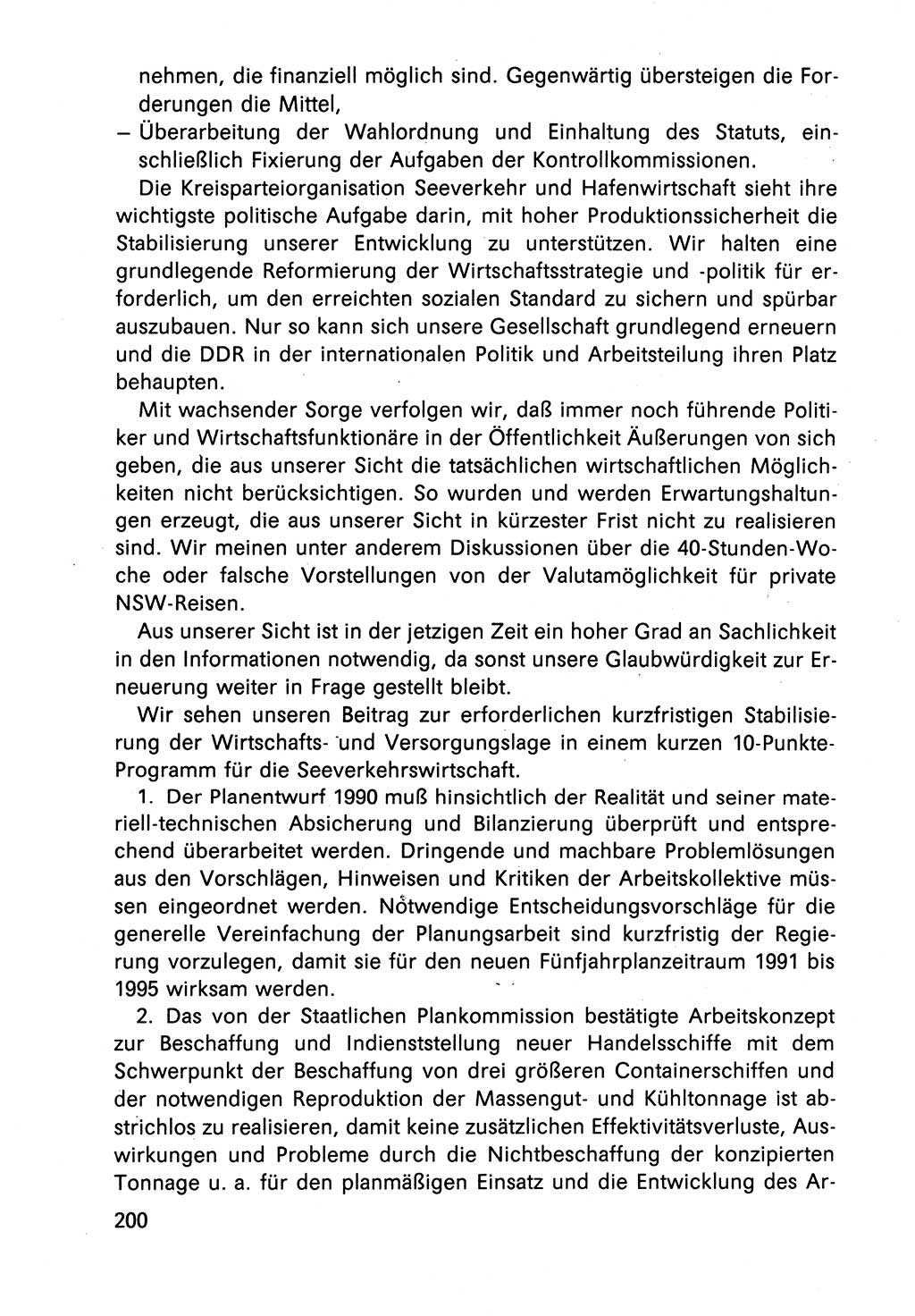 Diskussionsbeiträge, 10. Tagung des ZK (Zentralkomitee) der SED (Sozialistische Einheitspartei Deutschlands) [Deutsche Demokratische Republik (DDR)] 1989, Seite 200 (Disk.-Beitr. 10. Tg. ZK SED DDR 1989, S. 200)