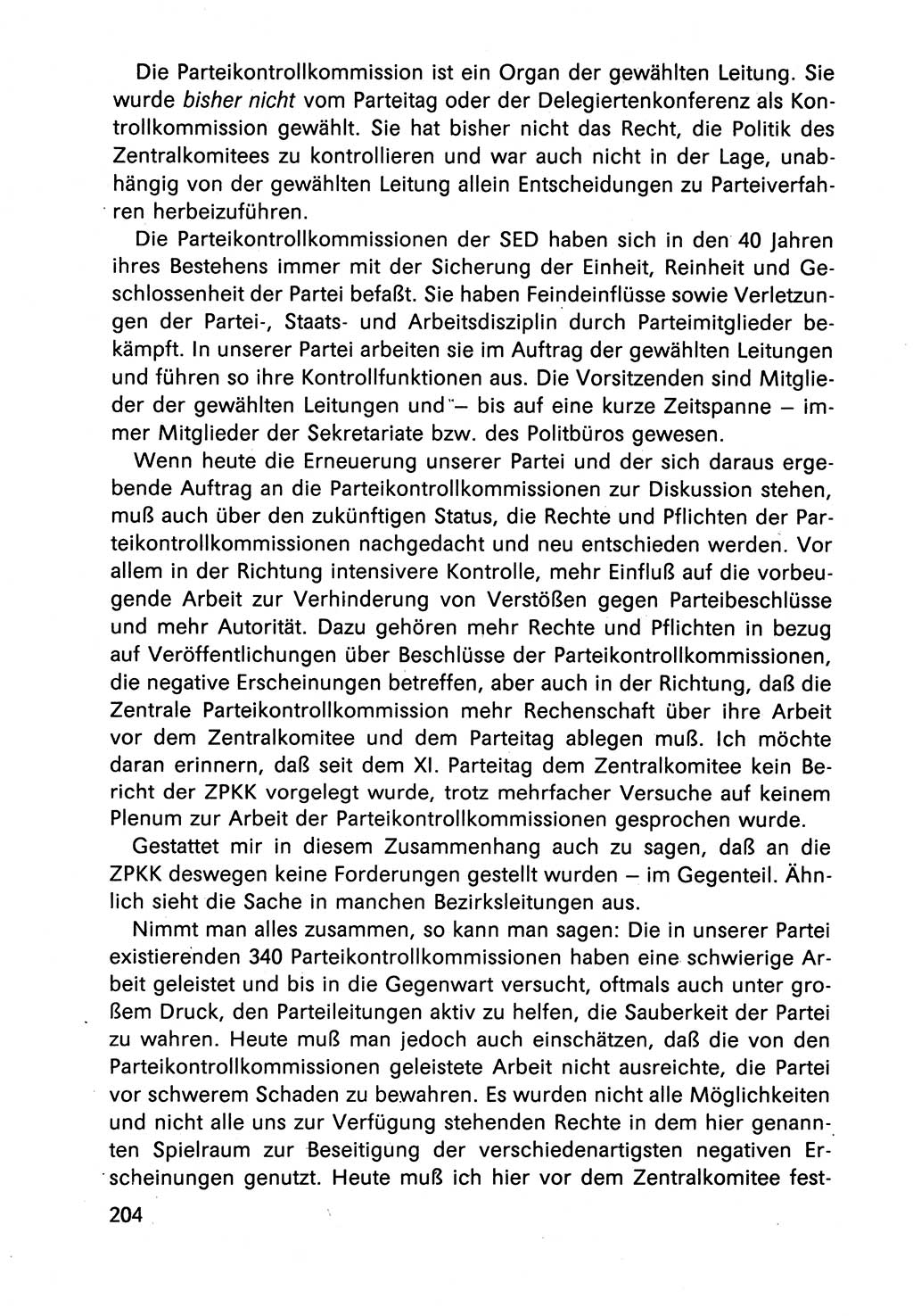 Diskussionsbeiträge, 10. Tagung des ZK (Zentralkomitee) der SED (Sozialistische Einheitspartei Deutschlands) [Deutsche Demokratische Republik (DDR)] 1989, Seite 204 (Disk.-Beitr. 10. Tg. ZK SED DDR 1989, S. 204)