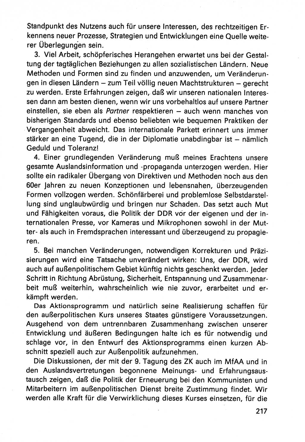 Diskussionsbeiträge, 10. Tagung des ZK (Zentralkomitee) der SED (Sozialistische Einheitspartei Deutschlands) [Deutsche Demokratische Republik (DDR)] 1989, Seite 217 (Disk.-Beitr. 10. Tg. ZK SED DDR 1989, S. 217)