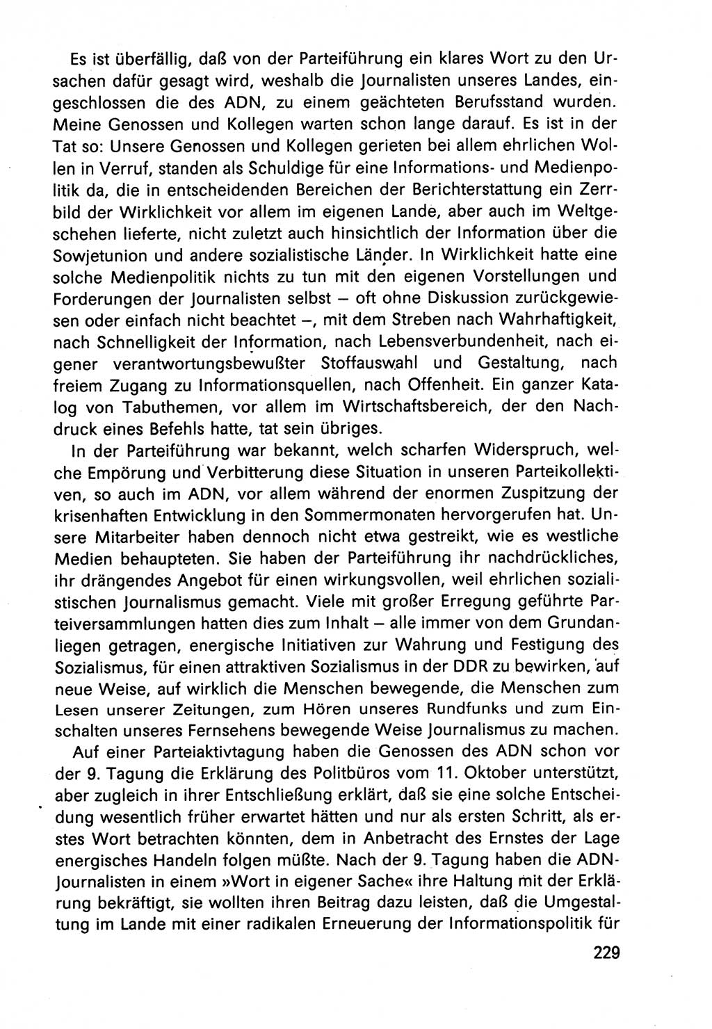 Diskussionsbeiträge, 10. Tagung des ZK (Zentralkomitee) der SED (Sozialistische Einheitspartei Deutschlands) [Deutsche Demokratische Republik (DDR)] 1989, Seite 229 (Disk.-Beitr. 10. Tg. ZK SED DDR 1989, S. 229)