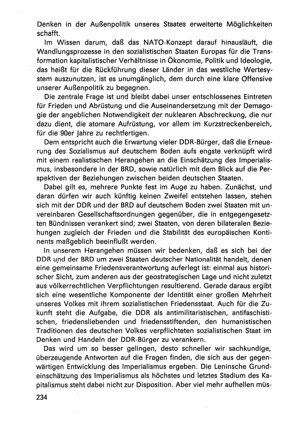 Diskussionsbeiträge, 10. Tagung des ZK (Zentralkomitee) der SED (Sozialistische Einheitspartei Deutschlands) [Deutsche Demokratische Republik (DDR)] 1989, Seite 234 (Disk.-Beitr. 10. Tg. ZK SED DDR 1989, S. 234)