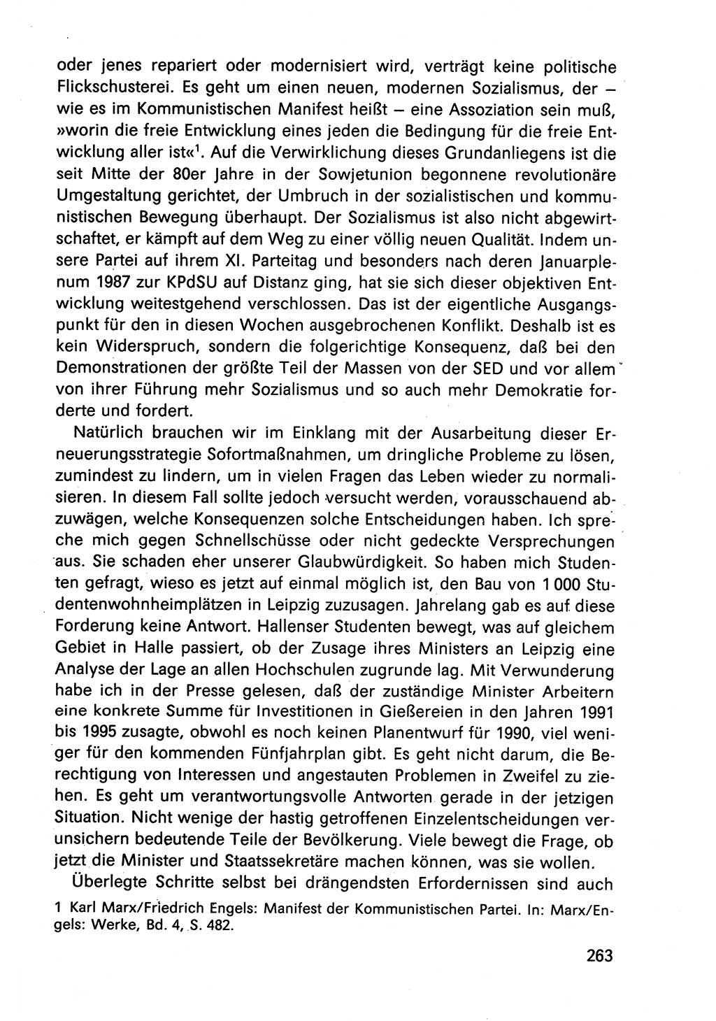 Diskussionsbeiträge, 10. Tagung des ZK (Zentralkomitee) der SED (Sozialistische Einheitspartei Deutschlands) [Deutsche Demokratische Republik (DDR)] 1989, Seite 263 (Disk.-Beitr. 10. Tg. ZK SED DDR 1989, S. 263)