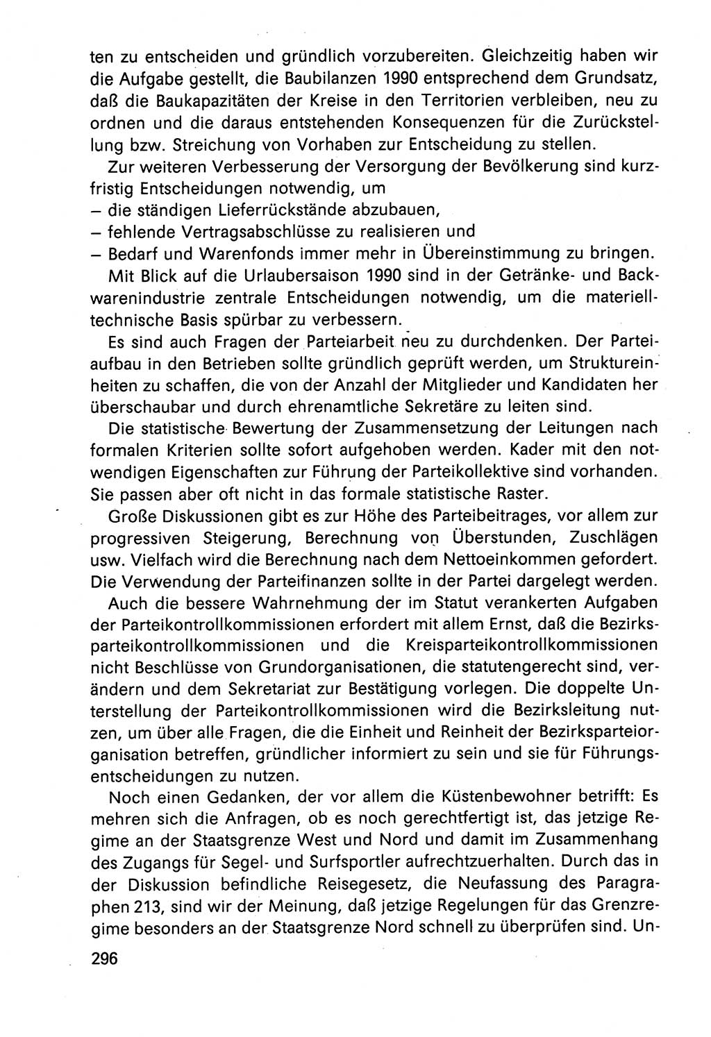 Diskussionsbeiträge, 10. Tagung des ZK (Zentralkomitee) der SED (Sozialistische Einheitspartei Deutschlands) [Deutsche Demokratische Republik (DDR)] 1989, Seite 296 (Disk.-Beitr. 10. Tg. ZK SED DDR 1989, S. 296)